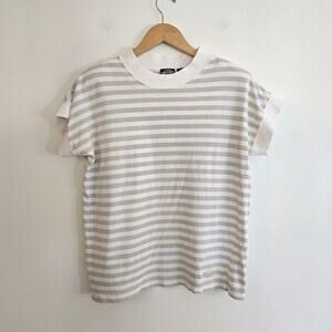 Vintage Shoulder Pad T-Shirt Striped Dockers Size L 100% Cotton